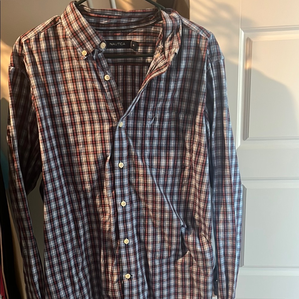 Nautica Men's Blue Plaid Shirt